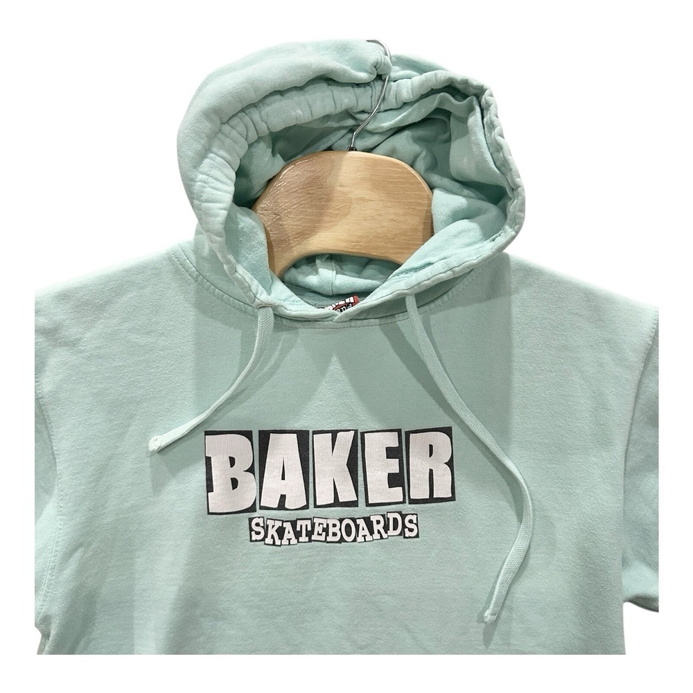 Vintage Y2K Baker Skateboards Mint‎ Green Hoodie Size Small Streetwear